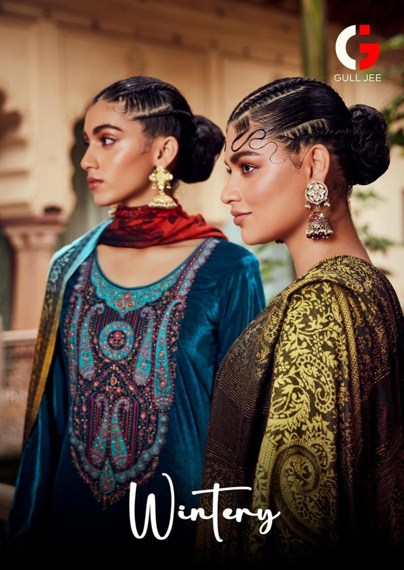 Gull Jee Wintery Velvet With Beautiful Embroidery Work Stylish Designer Festive Wear Salwar Kameez