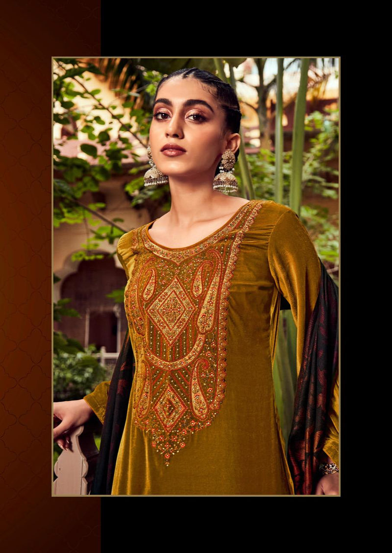 Gull Jee Wintery Velvet With Beautiful Embroidery Work Stylish Designer Festive Wear Salwar Kameez