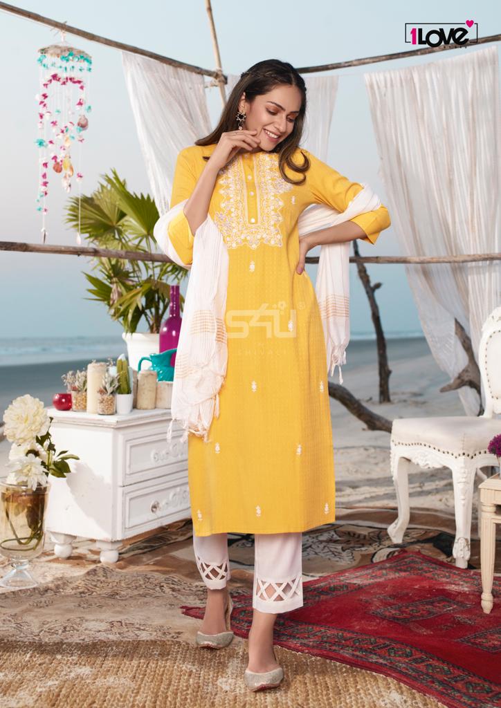 S4U Shivali Womaniya Vol 3 Viscose Slub Fancy Designer Party Wear Kurtis With Bottom & Dupatta