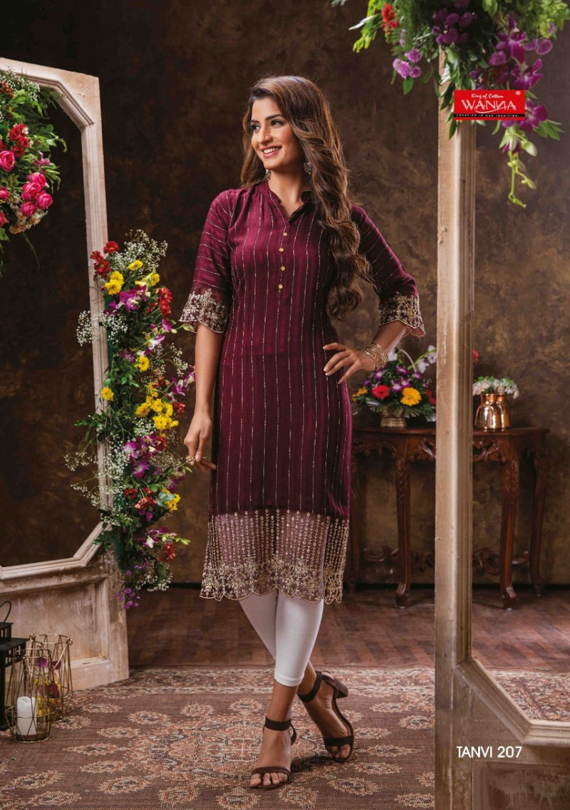 Wanna Tanvi Vol 2 Rayon Printed Designer Fancy Kurtis