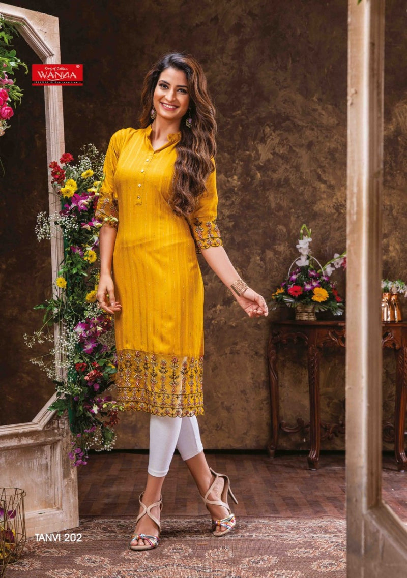 Wanna Tanvi Vol 2 Rayon Printed Designer Fancy Kurtis