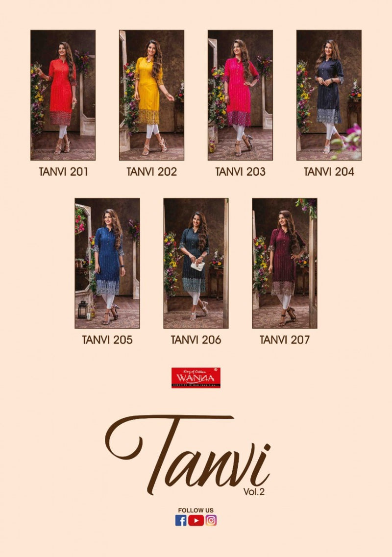 Wanna Tanvi Vol 2 Rayon Printed Designer Fancy Kurtis