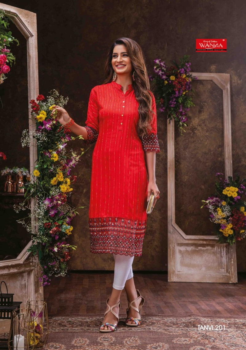 Wanna Tanvi Vol 2 Rayon Printed Designer Fancy Kurtis