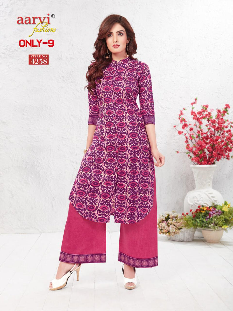 Aarvi Fashion Only 9 Heavy Cotton Fancy Kurtis With Plazo
