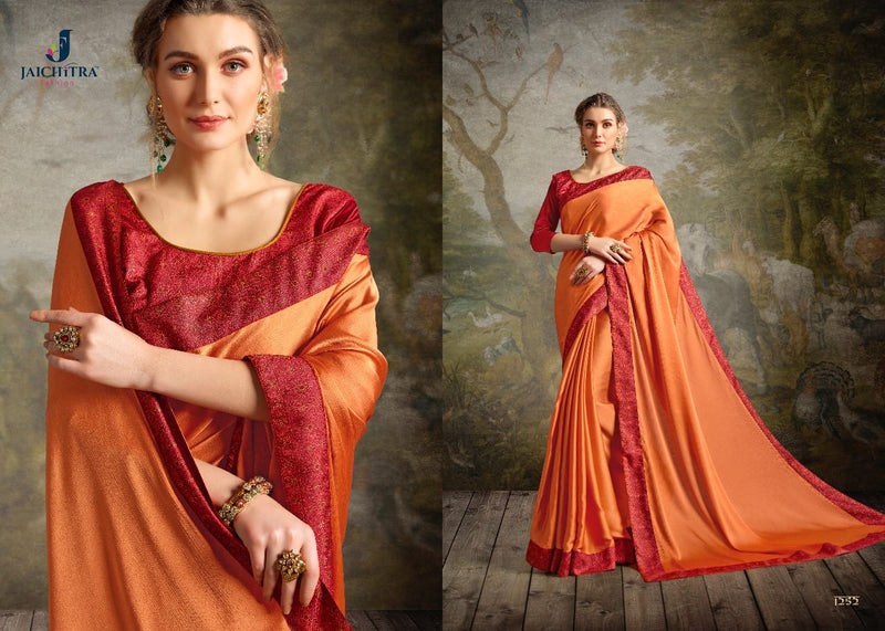 Jaichitra Barsha Chiffon Daily Wear Classic Colour Saree In Satin