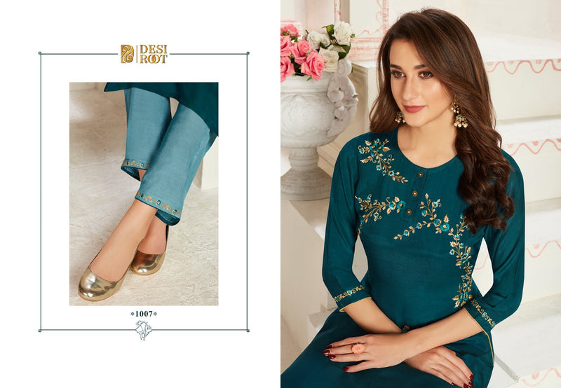 Lt Fabrics Glamour Designer Kurti With Plazo Collection In Fancy