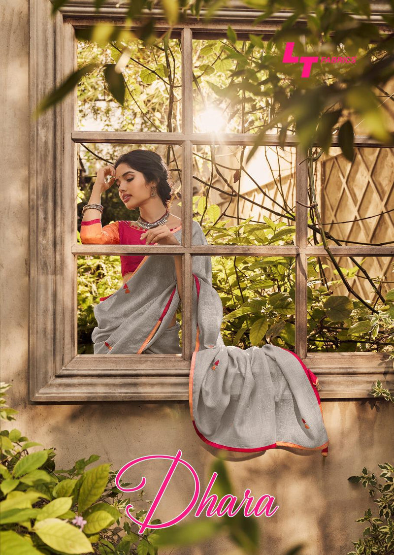 Lt Fabrics Dhara Designer Party Wear Saree Collection In Linen Silk