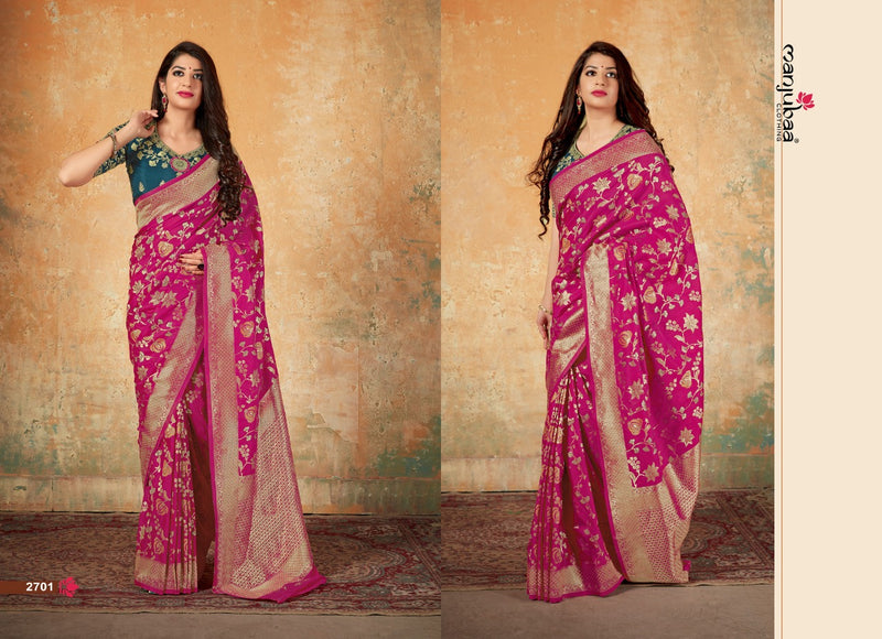 Manujuba Mahavali Silk Designer Ethnic Sarees In Banarasi Silk