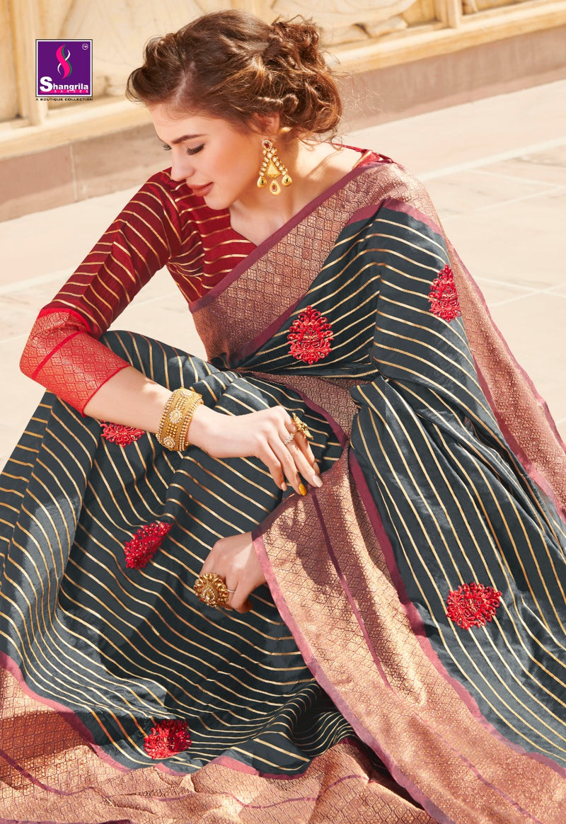 Shangrila Prints Sangeeta Silk Fancy Ethnic Wear Sarees In Handloom Silk