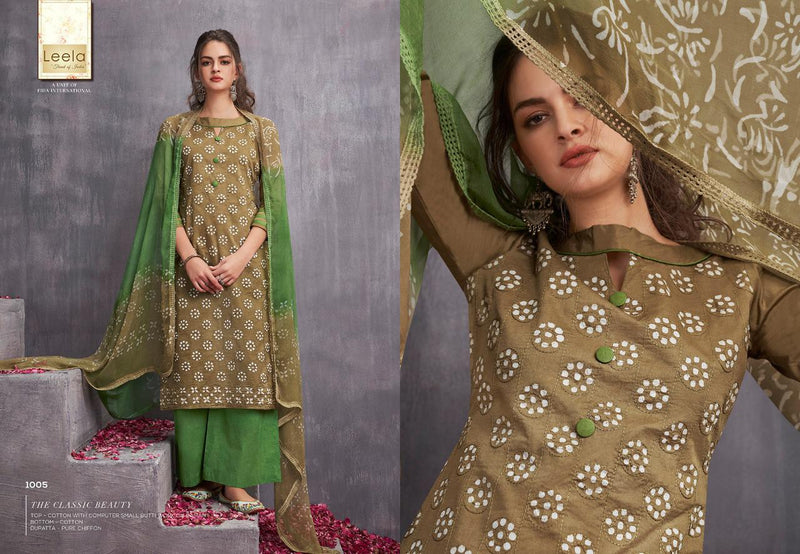 Leela Kayra Fabric With Fancy Work Salwar Suit In Cotton