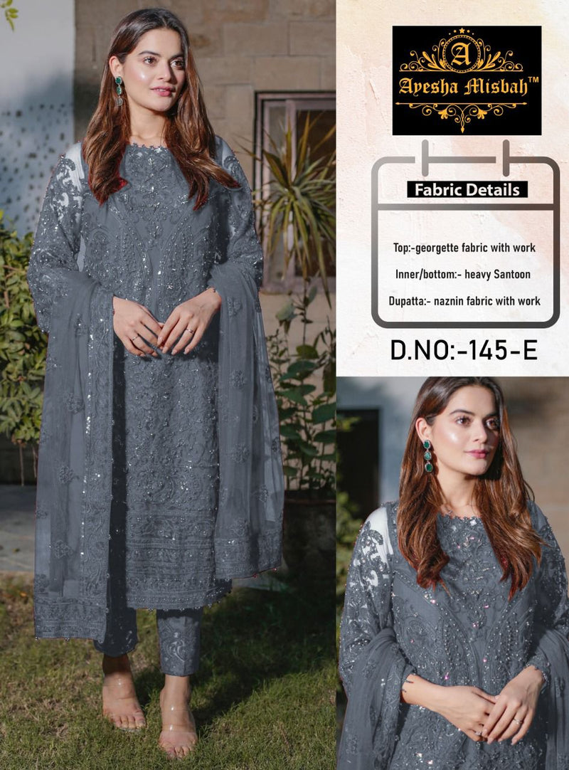 Ayesha Misbah D No 145 Georgette Designer Pakistani Style Party Wear Salwar Suits