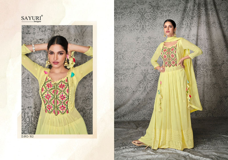 Sayuri Dno 152 To 155 Georgette Stylish Designer Party Wear Salwar Suit