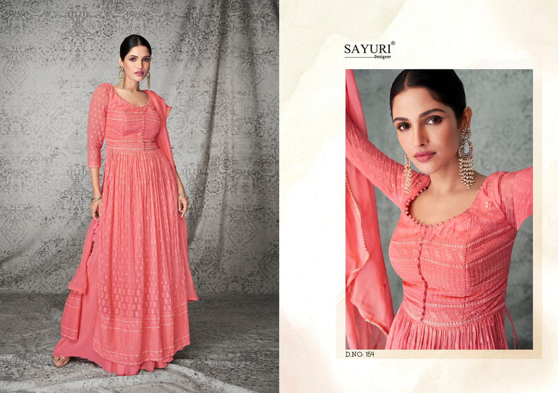 Sayuri Dno 152 To 155 Georgette Stylish Designer Party Wear Salwar Suit