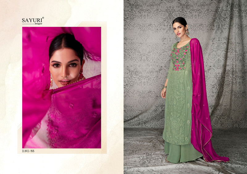 Sayuri Dno 152 To 155 Georgette Stylish Designer Party Wear Salwar Suit