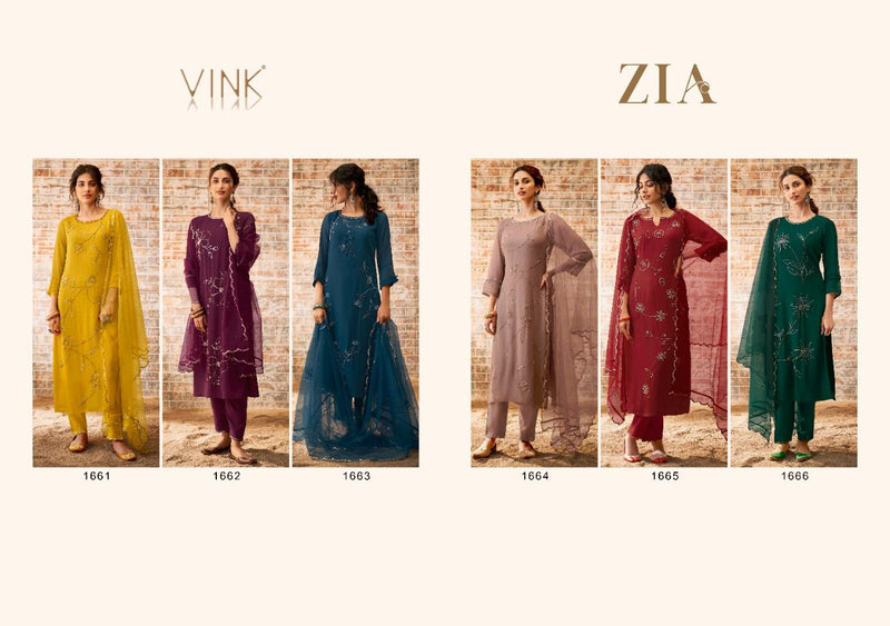 Zia By Vink Dno 1661 To 1666 Heavy Georgette stylish Designer Party Wear Kurti