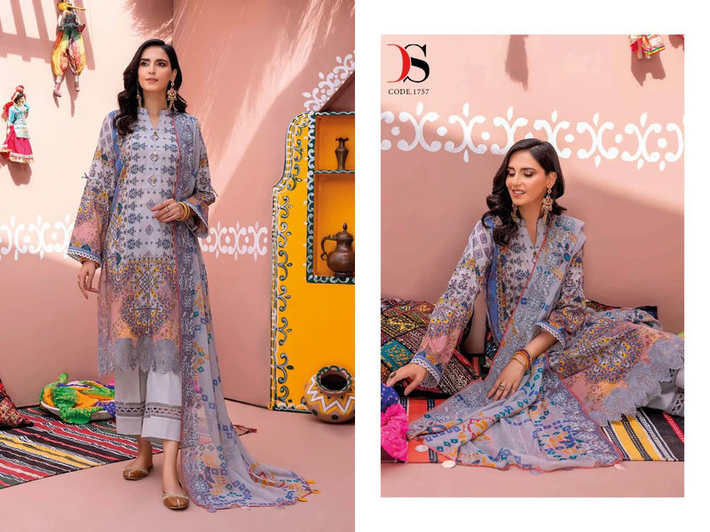 Deepsy Suit Chunri 22-2 Pure Cotton With Embroidery Work Stylish Designer Printed Suits