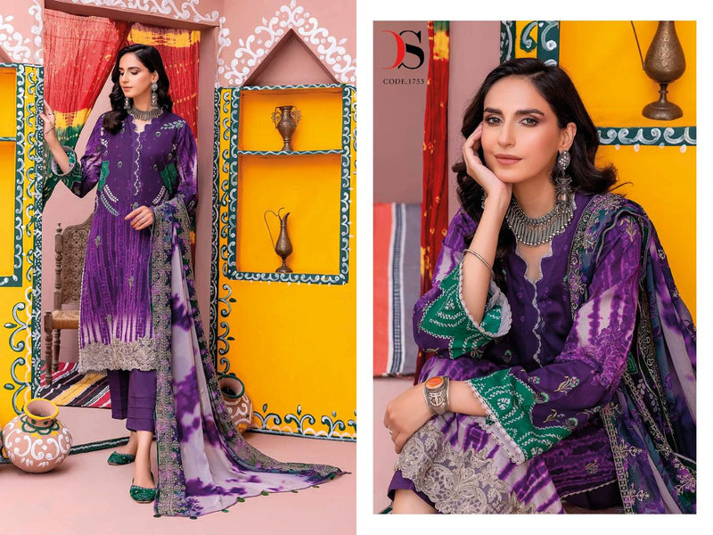 Deepsy Suit Chunri 22-2 Pure Cotton With Embroidery Work Stylish Designer Printed Suits