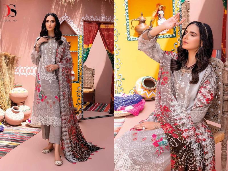 Deepsy Suit Chunri 22-2 Pure Cotton With Embroidery Work Stylish Designer Printed Suits