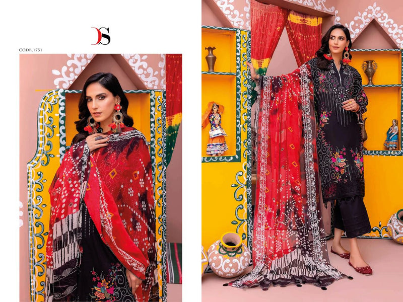 Deepsy Suit Chunri 22-2 Pure Cotton With Embroidery Work Stylish Designer Printed Suits