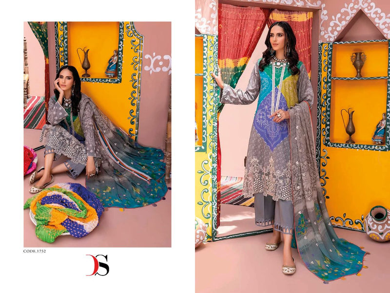 Deepsy Suit Chunri 22-2 Pure Cotton With Embroidery Work Stylish Designer Printed Suits