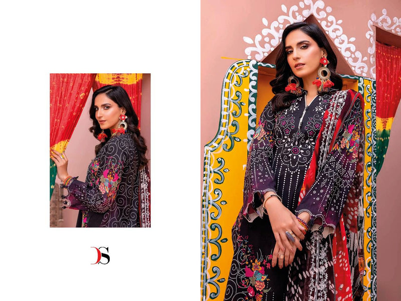 Deepsy Suit Chunri 22-2 Pure Cotton With Embroidery Work Stylish Designer Printed Suits