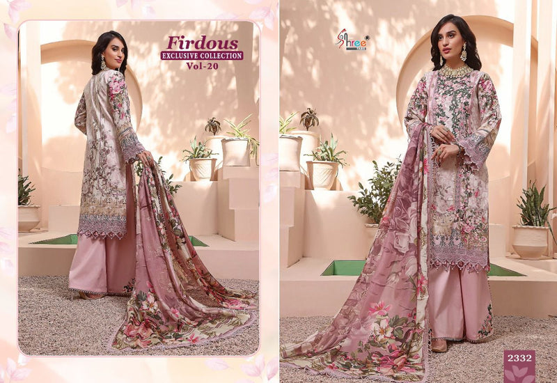 Shree Fabs Firdous Exclusive Collection Vol 20 Pure Cotton With Embroidery Work Stylish Designer Party Wear Pakistani Salwar Kameez