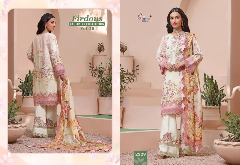 Shree Fabs Firdous Exclusive Collection Vol 20 Pure Cotton With Embroidery Work Stylish Designer Party Wear Pakistani Salwar Kameez