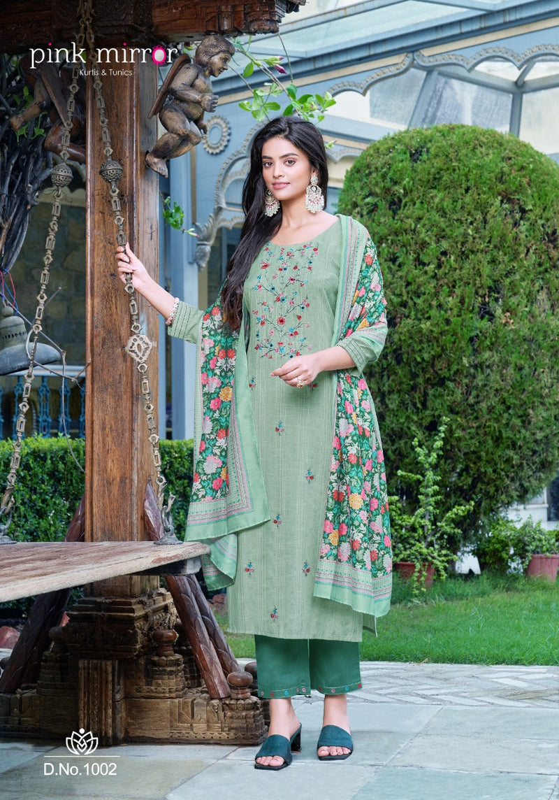 Pink Mirror Dno 1001 To 1006 Viscose Stylish Designer Party Wear Kurti with Dupatta