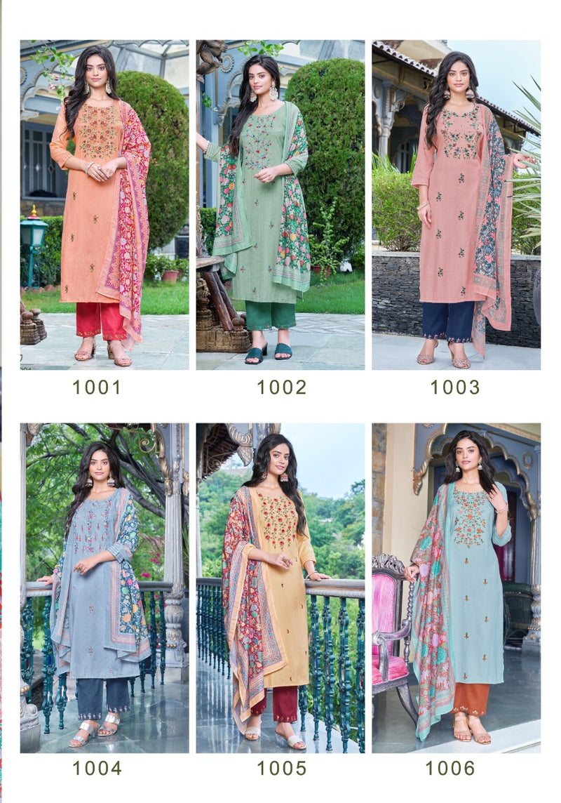 Pink Mirror Dno 1001 To 1006 Viscose Stylish Designer Party Wear Kurti with Dupatta