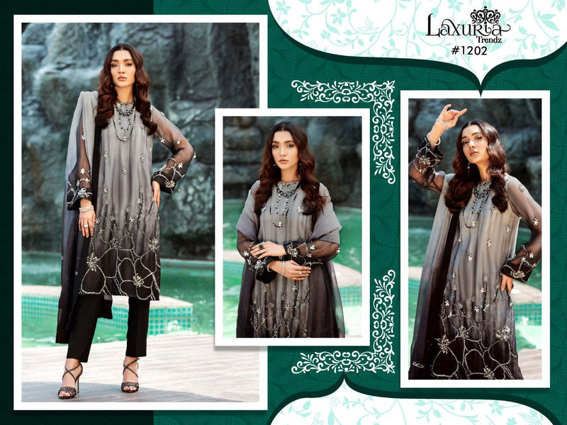 Luxuria Trendz Dno 1202 Satin Stylish Designer Party Wear Fancy Pret Kurti