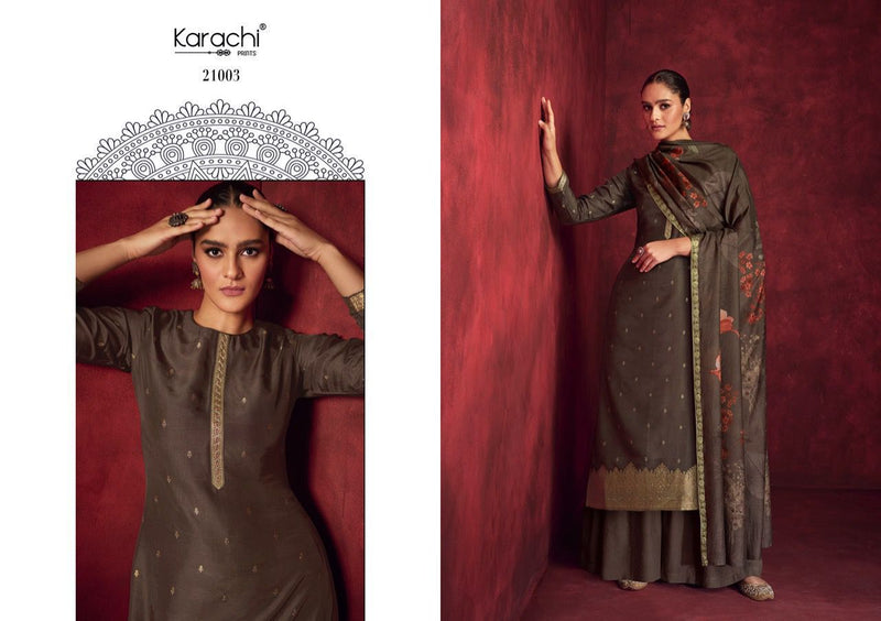 Karachi Kesar Dilreet Dola Jacouard With Embroidery Work Stylish Designer Casual Look Salwar Suit
