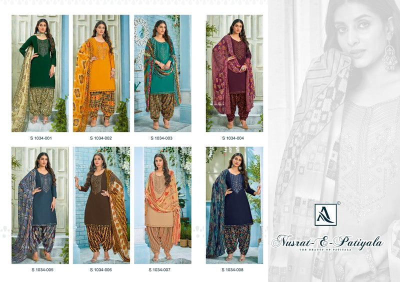 Alok Suit Nusrat Jam Cotton Stylish Designer With Heavy Embroidery Work Party Wear Salwar Suit