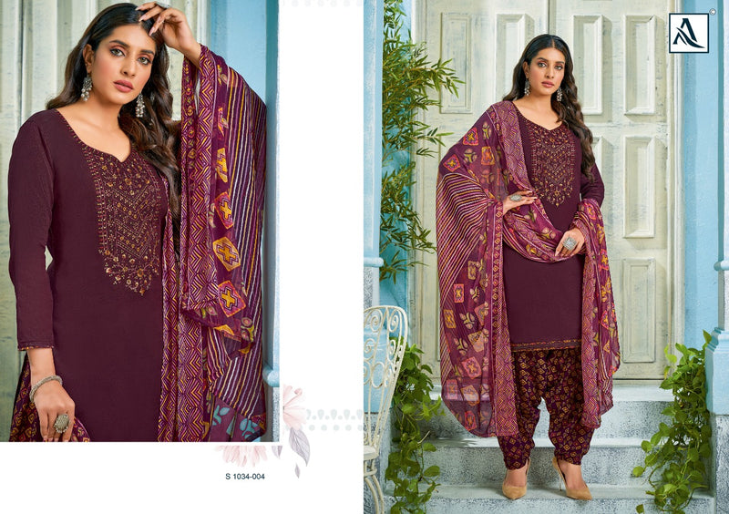 Alok Suit Nusrat Jam Cotton Stylish Designer With Heavy Embroidery Work Party Wear Salwar Suit