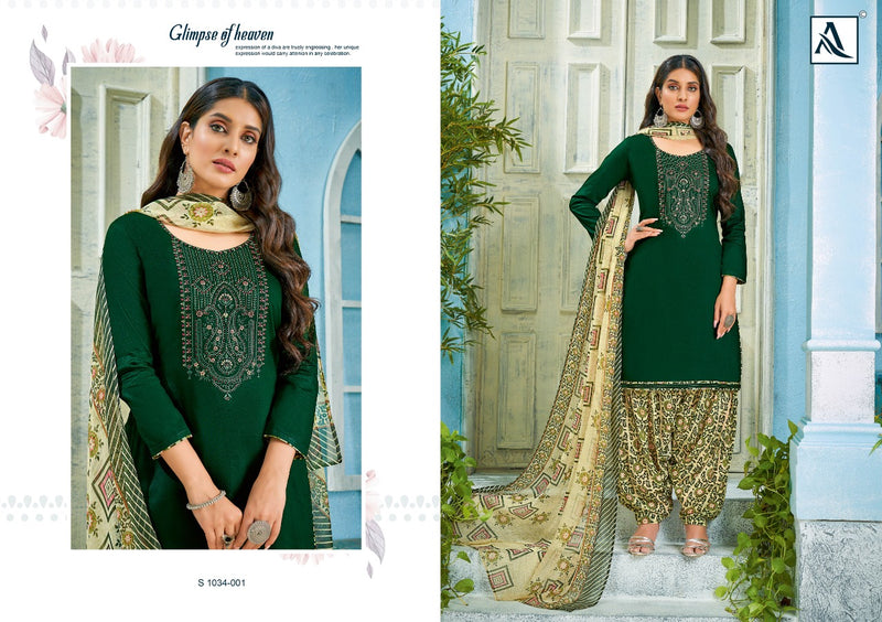 Alok Suit Nusrat Jam Cotton Stylish Designer With Heavy Embroidery Work Party Wear Salwar Suit