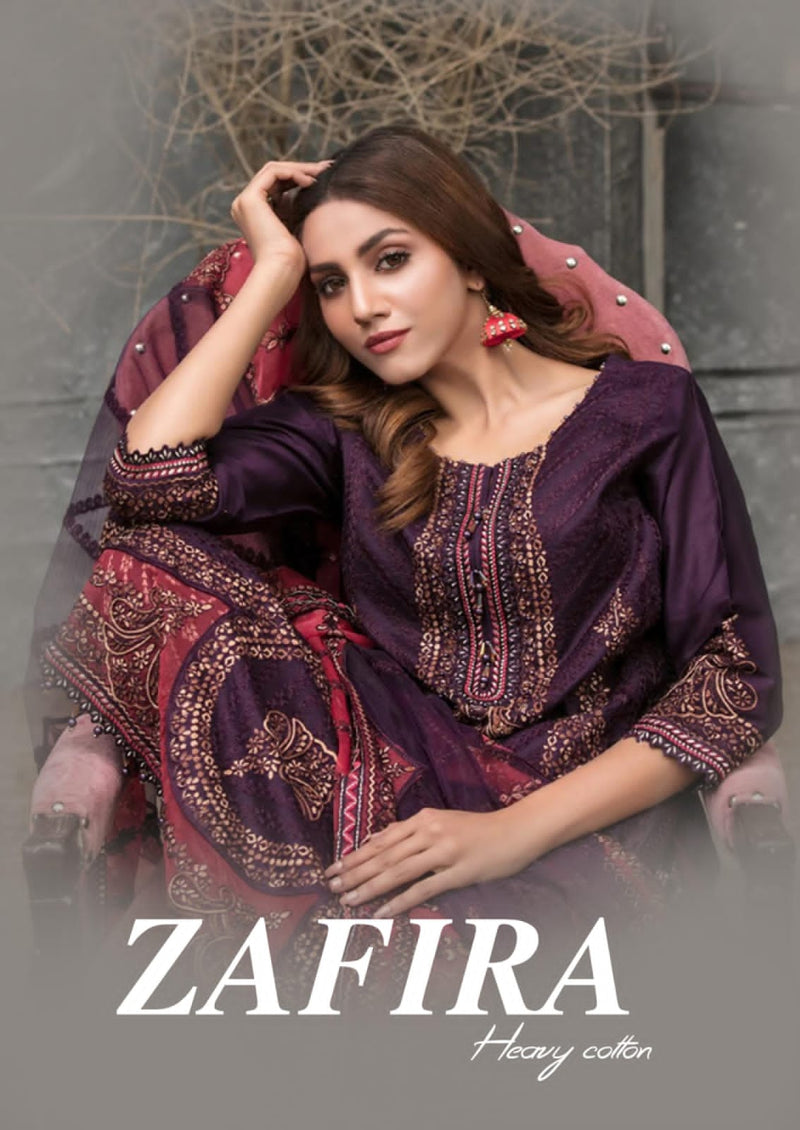 Hala Presents Zafira Heavy Pure Cotton Stylish Designer Karachi Print Salwar Suit