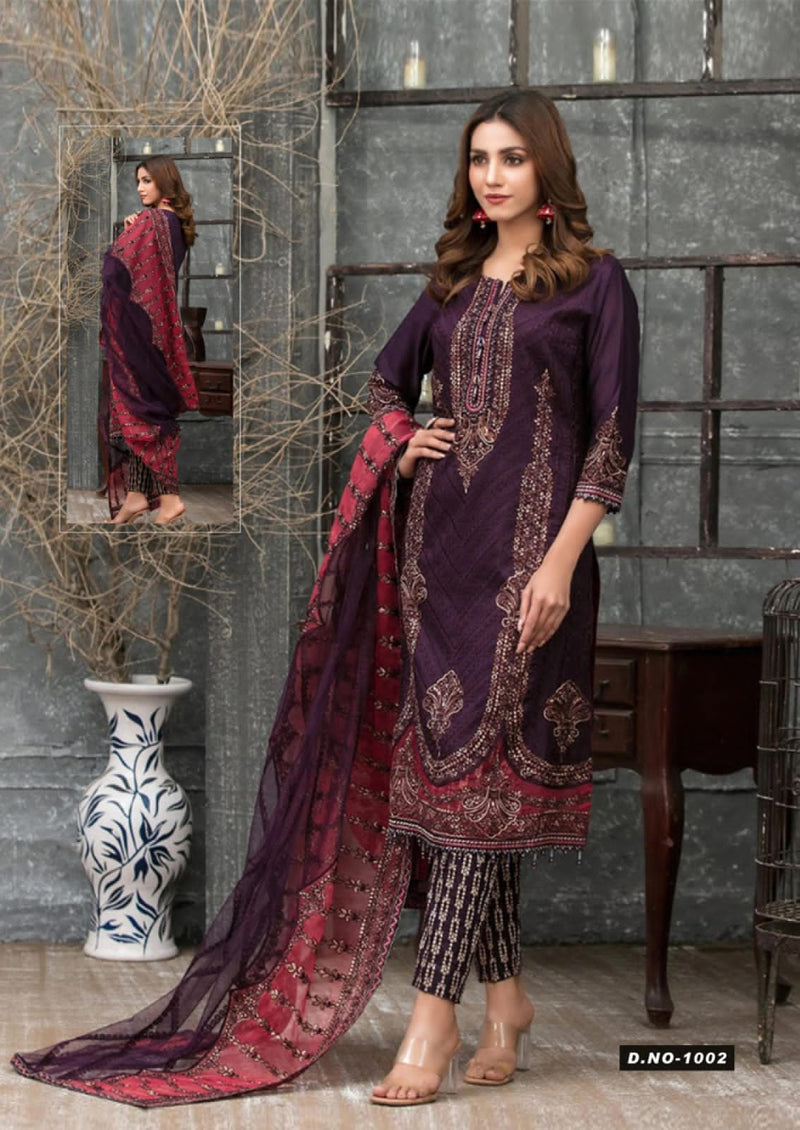 Hala Presents Zafira Heavy Pure Cotton Stylish Designer Karachi Print Salwar Suit