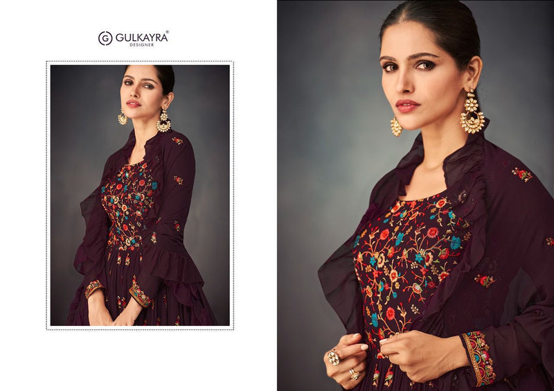 Gulkayra Bahar Real Georgette With Full Heavy Embroidery Work Stylish Designer Wedding Wear Long Sharara