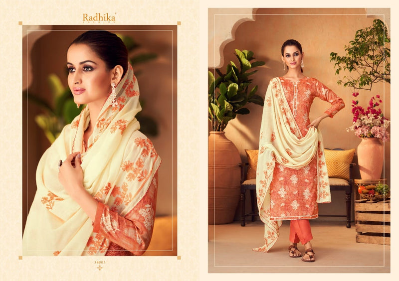 Radhika Fashion Blossom Pure Cotton With Heavy Embroidery Work Stylish Designer Fancy Salwar Suit