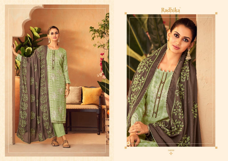 Radhika Fashion Blossom Pure Cotton With Heavy Embroidery Work Stylish Designer Fancy Salwar Suit