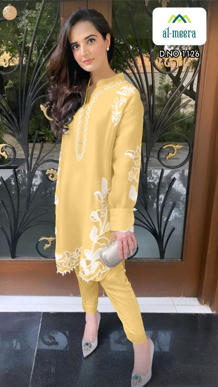 Al Meera D No 1126 Muslin Luxury Pret Collection Exclusive Zardori And Aari Work Fancy Salwar Suits