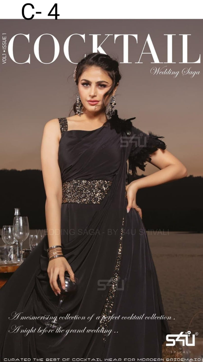 S4u Shivali Cocktail Wedding Saga Partywear Single Kurti Collection