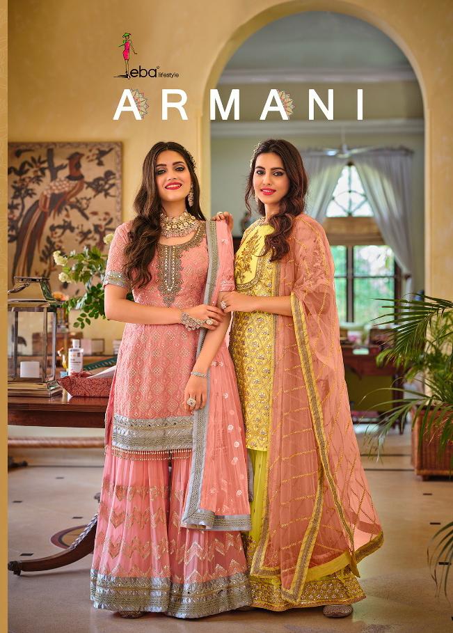 Eba Lifestyle Armani Faux Georgette Embroidered Heavy Work Salwar Suit