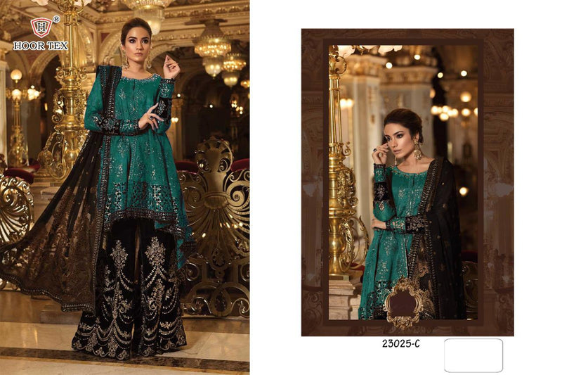 Hoor Tex Dno 23025 C Fox Georgette With Heavy Embroidery Pakistani Style Salwar Kameez