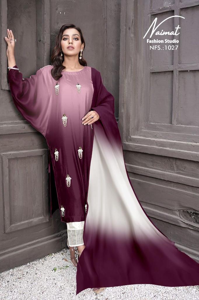 Naimat Fashion Studio Nfs 1027 B Fox Georgette Stylish Designer Wear Pakistani Pret Kurti
