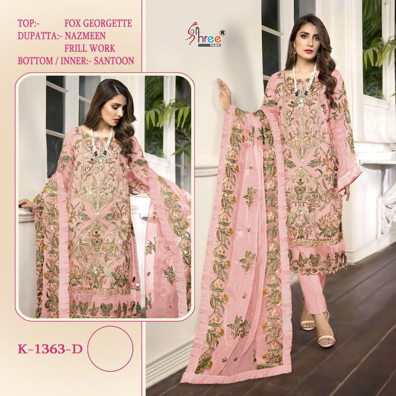 Shree Fab K 1363 D Fox Georgette Stylish Designer Party Wear Salwar Suit