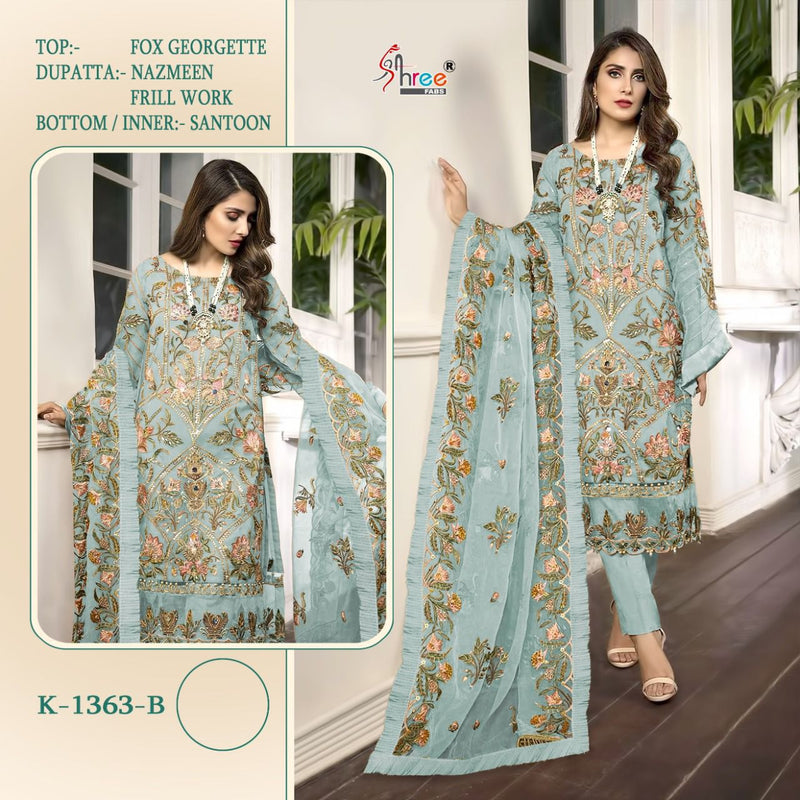 Shree Fab K 1363 B Fox Georgette Stylish Designer Party Wear Salwar Suit