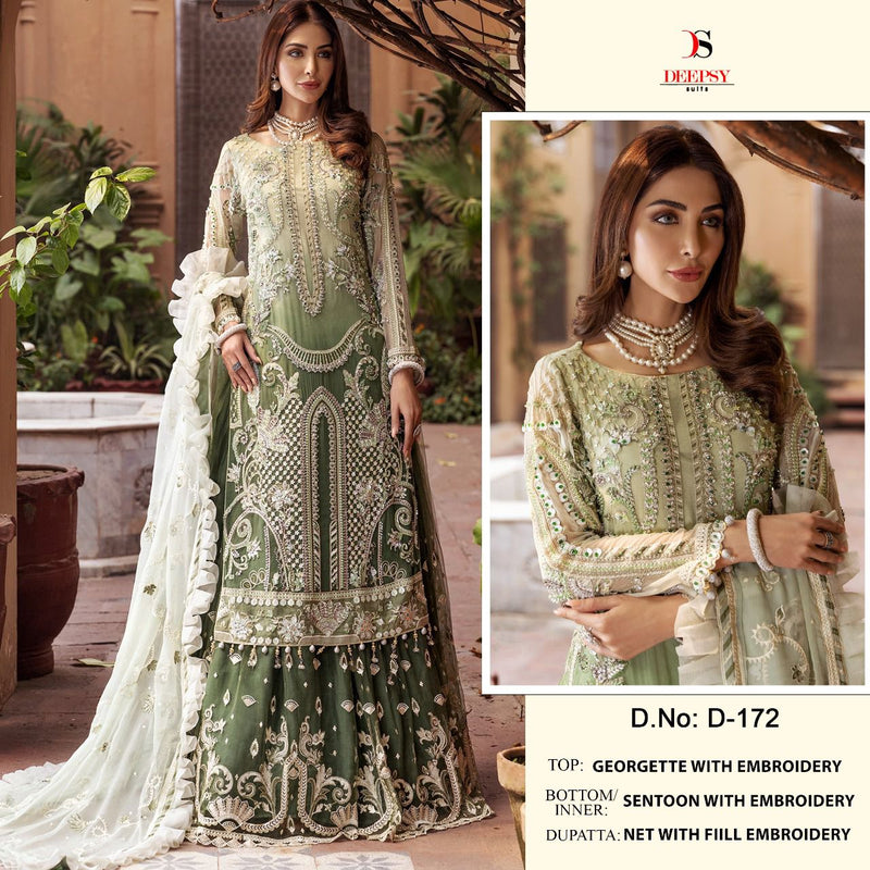 Deepsy  Dno 172 Georgette  With Heavy Embroidery Stylish Designer Wear Salwar Suit