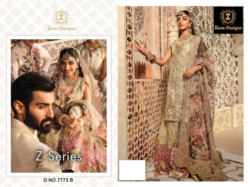 Ziaas Designs Dno 7773 B Georgette Stylish Designer Wedding Wear Salwar Kameez