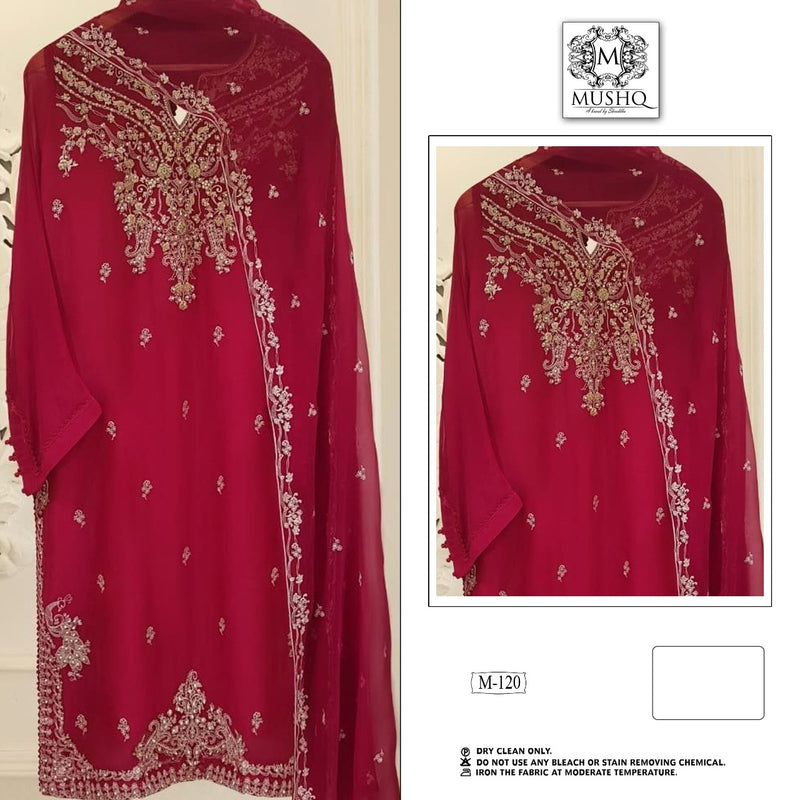 Mushq Dno M 120 Fox Georgette  With Embroidery Stylish Designer Wear Salwar Kameez