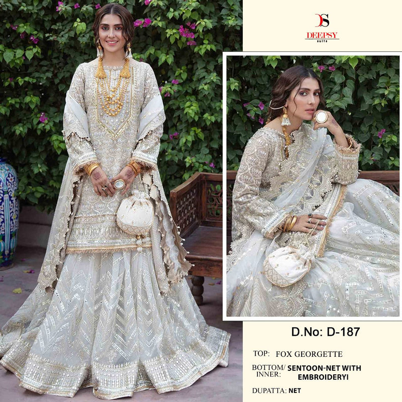 Deepsy Dno D 187 Georgette With Embroidery Stylish Designer Party Wear Salwar Suit